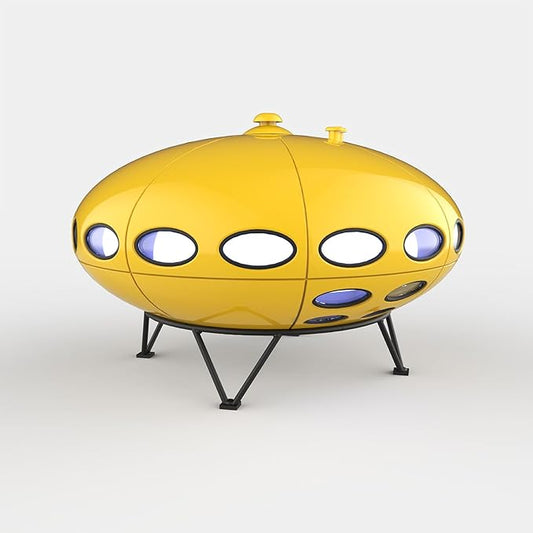 Space Age Table Lamp, LED Color Changing, 3 Light Modes, USB Rechargeable, Cordless Ambient Light (Yellow)