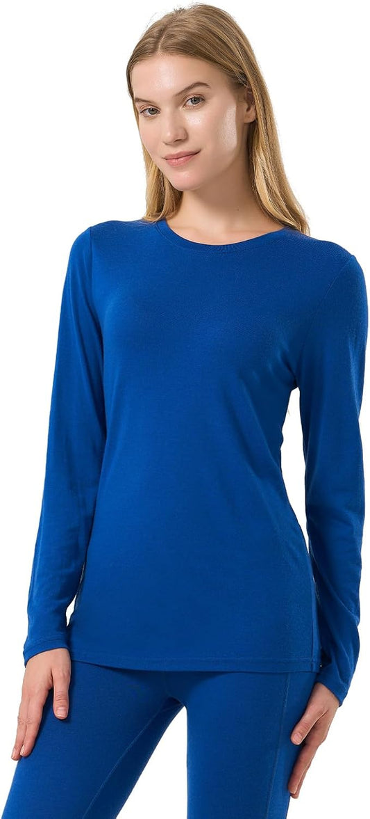 Merino Protect 100% Merino Wool Base Layer Women Thermals Underwear Lightweight Soft Long Sleeve Shirt for Hiking Skiing