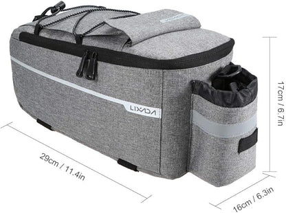 Lixada Bike Panniers Bike Trunk Bag Insulated Bag for Warm/Cool Items, Bicycle Rear Rack Storage Luggage Bicycle Seat Multifunctional Insulated Trunk Cooler Bag Shoulder Bag 11.4 6.3 6.7in