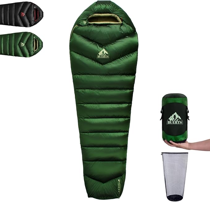 Down Backpacking Sleeping Bag 620FP, Lightweight Sleeping Bag for Adult Backpacking, Hiking, Camping. with Compression Bag.