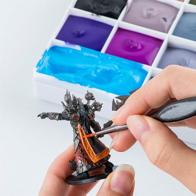 Transon Fine Detail Art Paint Brush Set 8pcs with Triangular Handle for Miniatures Model Craft Face Painting Suitable for Acrylic Gouache Watercolor Oil