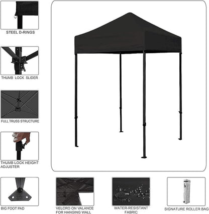 Eurmax USA 5'x5' Pop Up Canopy Tent Commercial Instant Canopies with Heavy Duty Roller Bag,Bonus 4 Sand Weights Bags (Burgundy)