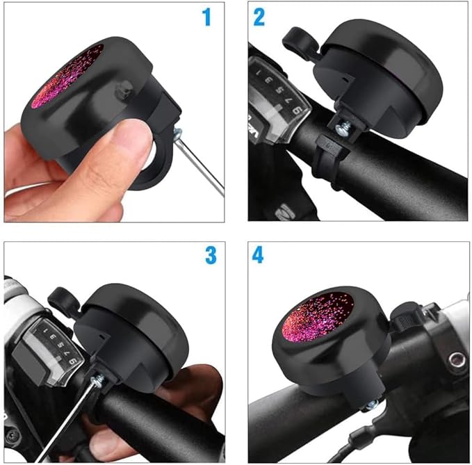 MZELQ Bicycle Bell Cute Clear Sound Adjustable Size Aluminum Bike Accessories Bell Ring for Girls Women Kids Adults