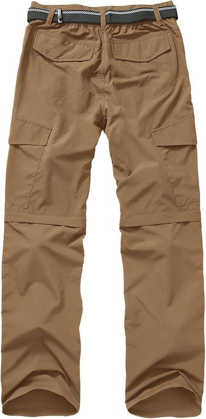 Mens Hiking Pants Quick Dry Lightweight Fishing Convertible Zip Off Safari Trousers