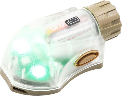 Tactical IR Strobe Helmet Light Military Identification Light with LED Visible Light Constant-on & Strobe Survival Signal Light (Tan-Green)