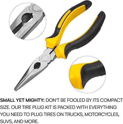 Boulder Tools - Compact Tire Repair kit with Molle Storage Pouch. Heavy Duty Universal Tire Plug Kit, Easily Stores Inside Your UTV, ATV, Truck, Motorcycle, Overlanding Gear or RV