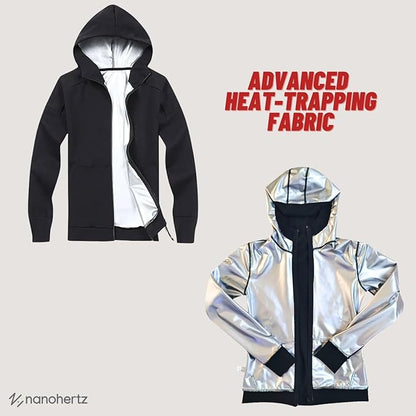 Sauna Jacket Top Weight Loss Sweat Suit Shirt Hoodie Workout Exercise Men