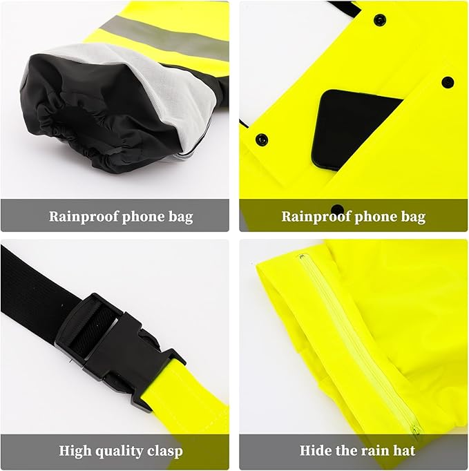 Rain Suit For Men & Women Waterproof Heavy Duty Rain Gear Reflective Jacket for Fishing Outdoor Work Raincoats