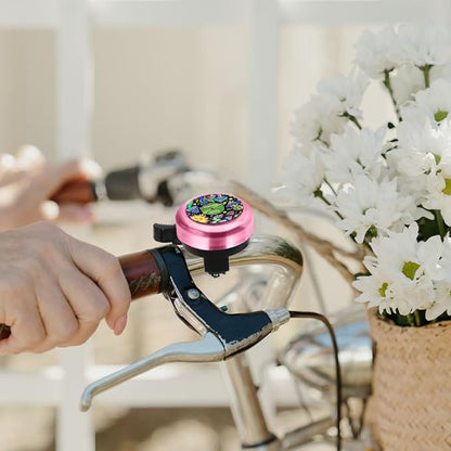 WIRESTER Pink Aluminum Round Bike Bell, Classic Ring Bicycle Bell, Bike Accessories Bell Ring for Adults Kids Girls Boys