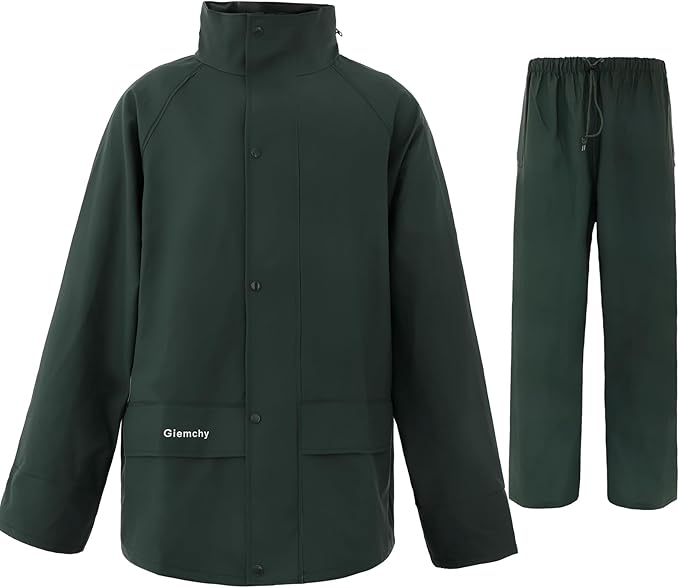 Rain Suit For Men & Women Waterproof Heavy Duty Rain Gear Reflective Jacket for Fishing Outdoor Work Raincoats