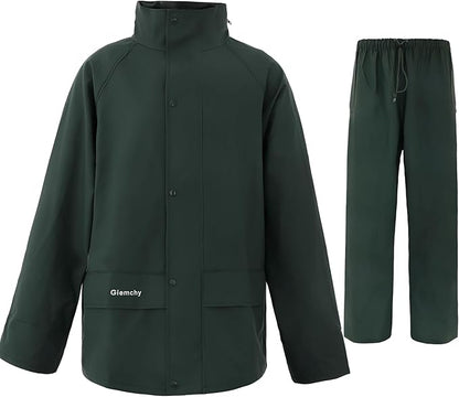 Rain Suit For Men & Women Waterproof Heavy Duty Rain Gear Reflective Jacket for Fishing Outdoor Work Raincoats