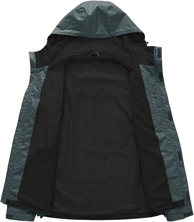 TBMPOY Men's Lightweight Rain Jackets Waterproof Raincoat with Hood Running Cycling Hiking Outdoor Windbreaker