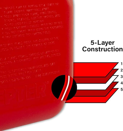 Scepter FR1G152 Fuel Container with Spill Proof Smart Control Spout with Bonus Spout Extender, Red Gas Can, 1 Gallon (Pack of 4)