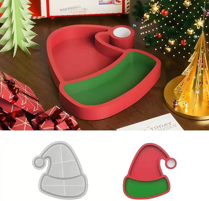 Christmas Resin Molds Silicone for Epoxy Resin Santa Hat Storage Container Resin Mold for Clay Plaster Gypsum Cement molds, DIY Christmas Silicone Mold Crafting Home Decoration