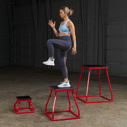 Body-Solid Tools Steel Frame Plyo Box - Ideal for Plyometric Jump Box Workouts, Step Up Exercises - Essential Equipment for Home Gym