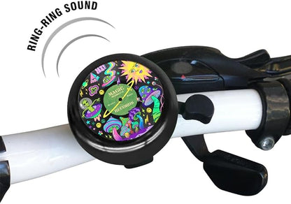 WIRESTER Black Aluminum Round Bike Bell, Classic Ring Bicycle Bell, Bike Accessories Bell Ring for Adults Kids Girls Boys - Dog Cat Animal Cute Records