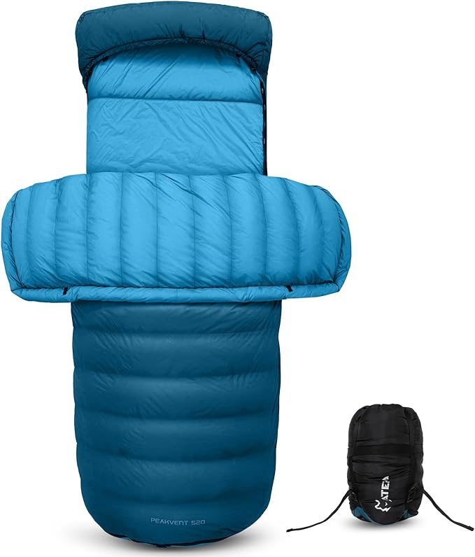 ATEPA Down Sleeping Bag, Recycled 650FP 4 Season Summer & Winter Compact Rectangle Lightweight Waterproof Wearable Sleeping Bag with Compression Sack for Camping Backpacking Hiking