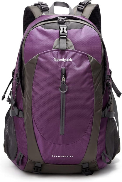 SPEEDPARK Hiking Backpack 40L Waterproof Hiking Daypack with Rain Cover, Outdoor Trekking Travel Backpacks for Men Women