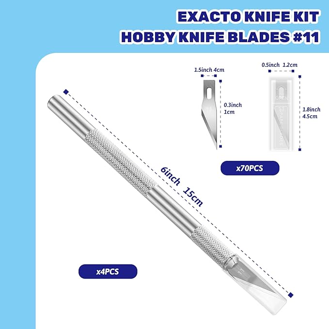 42Pcs Utility Craft Knife Kit Contains 2 Metal Pen Knife and Spare Replacement Blades, Exacto Knife and SK5#11 Hobby Knife Blades for Scrapbooking, Cutting, Carving DIY, Art Work