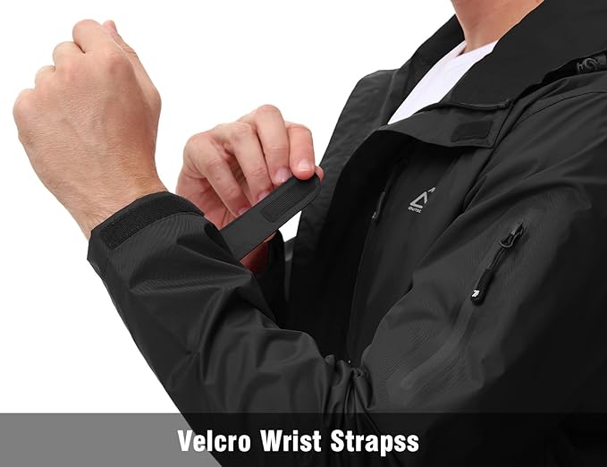 TBMPOY Men's Lightweight Rain Jackets Waterproof Raincoat with Hood Running Cycling Hiking Outdoor Windbreaker