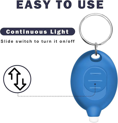 Mini LED Blue Light Keychain Flashlight, 12 Lumens Small Portable Pocket Torch, Ultra Bright Micro LED Keychain Light for Everyday Carry (6PCS)