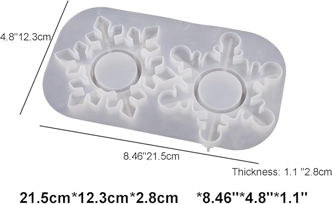 Christmas Silicone molds for Candle Making, Snowflakes Design Christmas Candle Holders Resin Molds for Party Decoration Candle Form Epoxy Plaster Mould