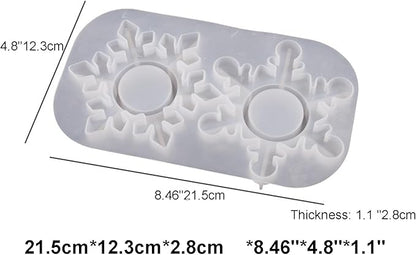 Christmas Silicone molds for Candle Making, Snowflakes Design Christmas Candle Holders Resin Molds for Party Decoration Candle Form Epoxy Plaster Mould