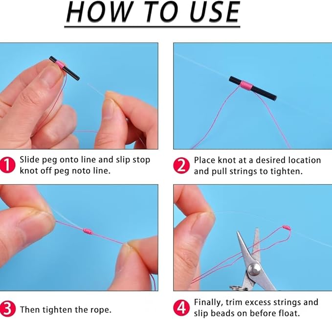 Slip Bobber Stop for Fishing Line,Float Bobber Stops&Fishing Beads