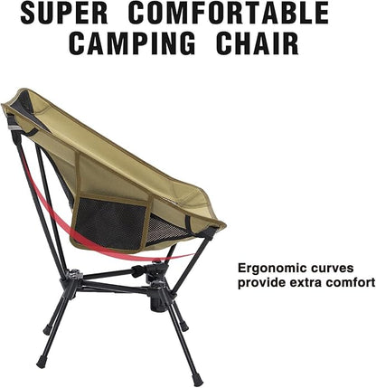 MOON LENCE Portable Camping Chair Backpacking Chair - The 4th Generation Ultralight Folding Chair - Compact, Lightweight Foldable Chairs for Hiking Mountaineering, Beach
