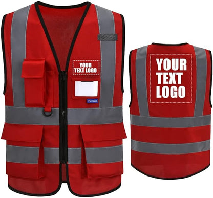 A-SAFETY High Visibility Reflective Safety Vest Customize Logo (XS-8XL)