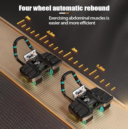 2025 New Ab Wheel Roller with Elbow Support - Automatic Rebound Abdominal Wheel Roller, The Upgraded Four-wheel Abdominal Wheel Core Workout Equipment Home Gym Abs Machine