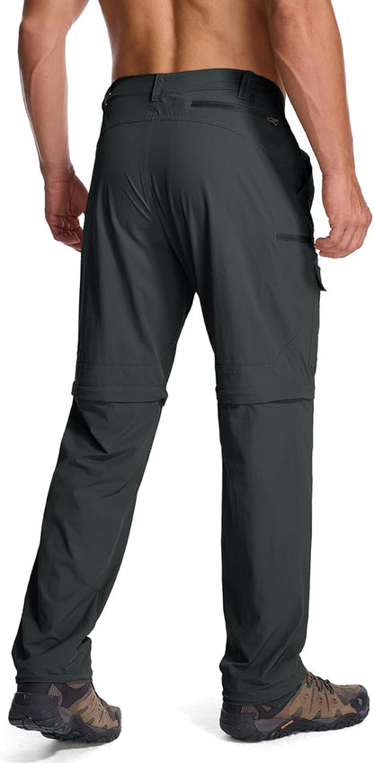 Mens Hiking Pants Convertible Quick Dry Zip Off Fishing Travel Safari Pants