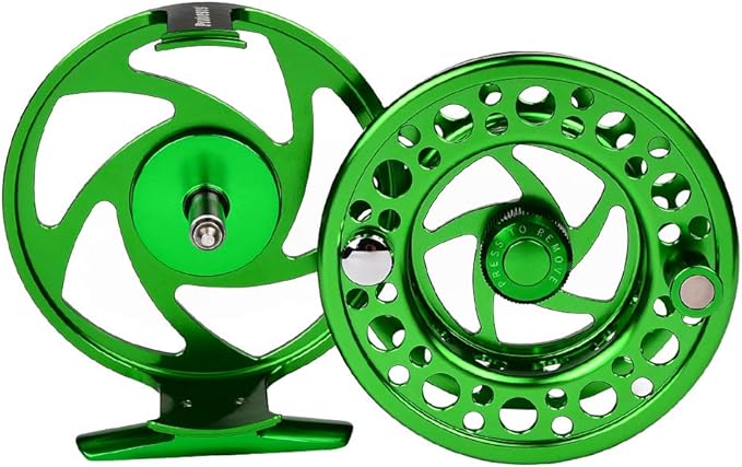 Fly Fishing Reel Fly Reels - Large Arbor CNC-Machined Aluminum Alloy Body Light Weight 5/7, 7/9, 9/10 wt (Black, Green, Silver/Blue, Gray-Green, Silver-Blue,Gunmetal,Ice Blue,Sapphire Blue)