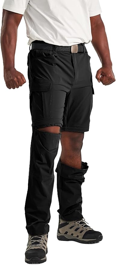 Men's Convertible Hiking Pants Waterproof Quick Dry Zip-Off Lightweight Tactical Multi-Pocket Outdoor Fishing Safari Trousers