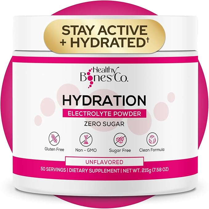 Sugar-Free Electrolyte Powder Drink Mix Fast Hydration (220 gr, Unflavored) with Key Electrolytes and Trace Minerals –Keto Friendly, Vegan