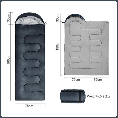 Camping Sleeping Bag 3 Seasons Warm & Cool Weather, Lightweight, Waterproof, Portable Backpacking for Adults & Kids - Camping Essentials Gear Accessories Hiking Travel