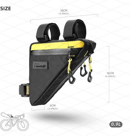 Rhinowalk Bicycle Front Frame Bag Bike Under Top Tube Triangle Bag Lightweight 1.7L Cycling Accessories Nylon Pack Pouch for Mountain Road Bike