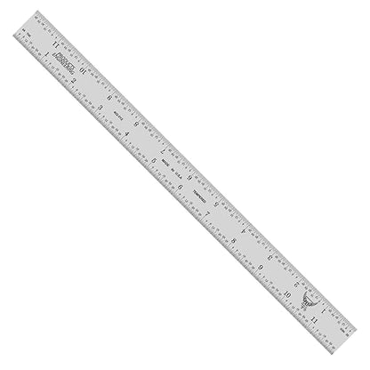 PEC Tools 12" 4R Stainless Steel Ruler(5 Pack), Machinist Metal Ruler Scale with Markings 1/8", 1/16", 1/32" & 1/64", 0.035" Thick X 1" Wide, Tempered Steel, Made in USA