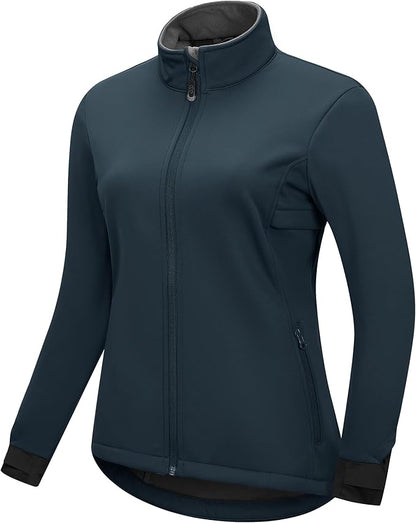 33,000ft Women's Waterproof Fleece Running Jacket Zip Up Athletic Winter Cold Weather Workout Cycling Track Jackets