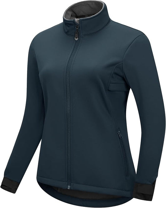 33,000ft Women's Waterproof Fleece Running Jacket Zip Up Athletic Winter Cold Weather Workout Cycling Track Jackets