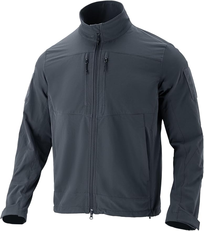 Men's Lightweight Waterproof Jacket,Tactical Rain Zip Up Softshell Jacket Windbreaker Casual for Hiking Travel Golf