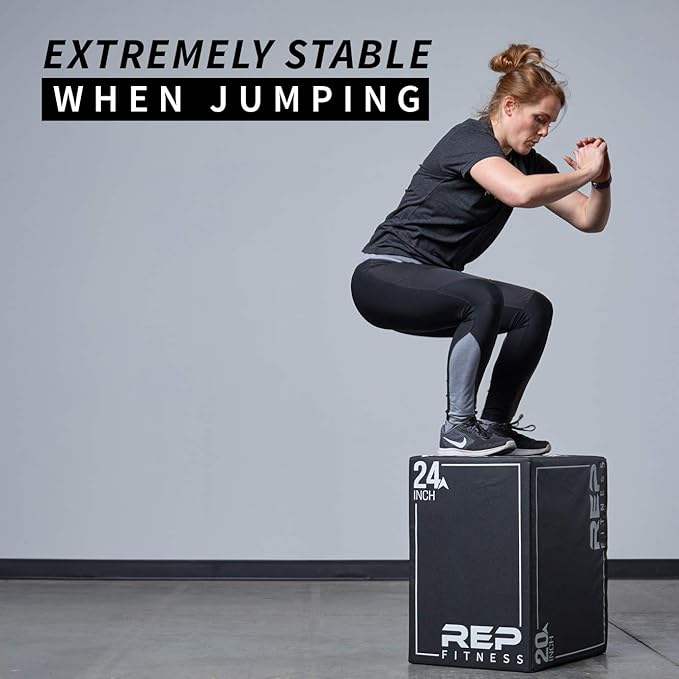 REP Soft Plyo Box | 3-in-1 Foam Jump Box | 3 Size Options 16", 20", 24" | Plyometric Training Platform | Home Gym Equipment | Non-Slip Step Block | Adjustable Workout Box | CrossFit Jump Tool