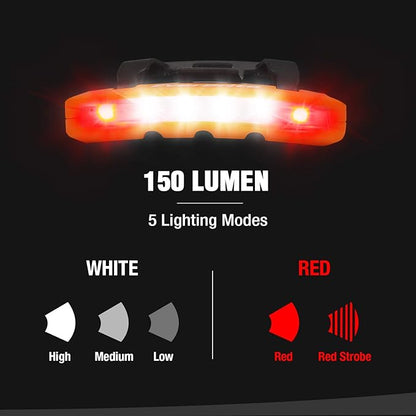 EverBrite 2-Pack Rechargeable Hat Light, Waterproof Clip on Cap Light with Memory Function, Red Light, Pivoting Head, IPX4 Water Resistant