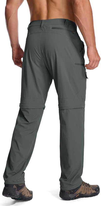 Mens Hiking Pants Convertible Quick Dry Zip Off Fishing Travel Safari Pants