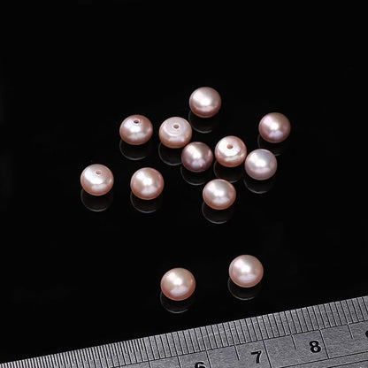 Natural Half Drilled Pearl Beads Purple 5.5-6mm 12pcs AAAA Freshwater Cultured Loose Gemstone Beads for DIY Stud Earring Jewelry Making