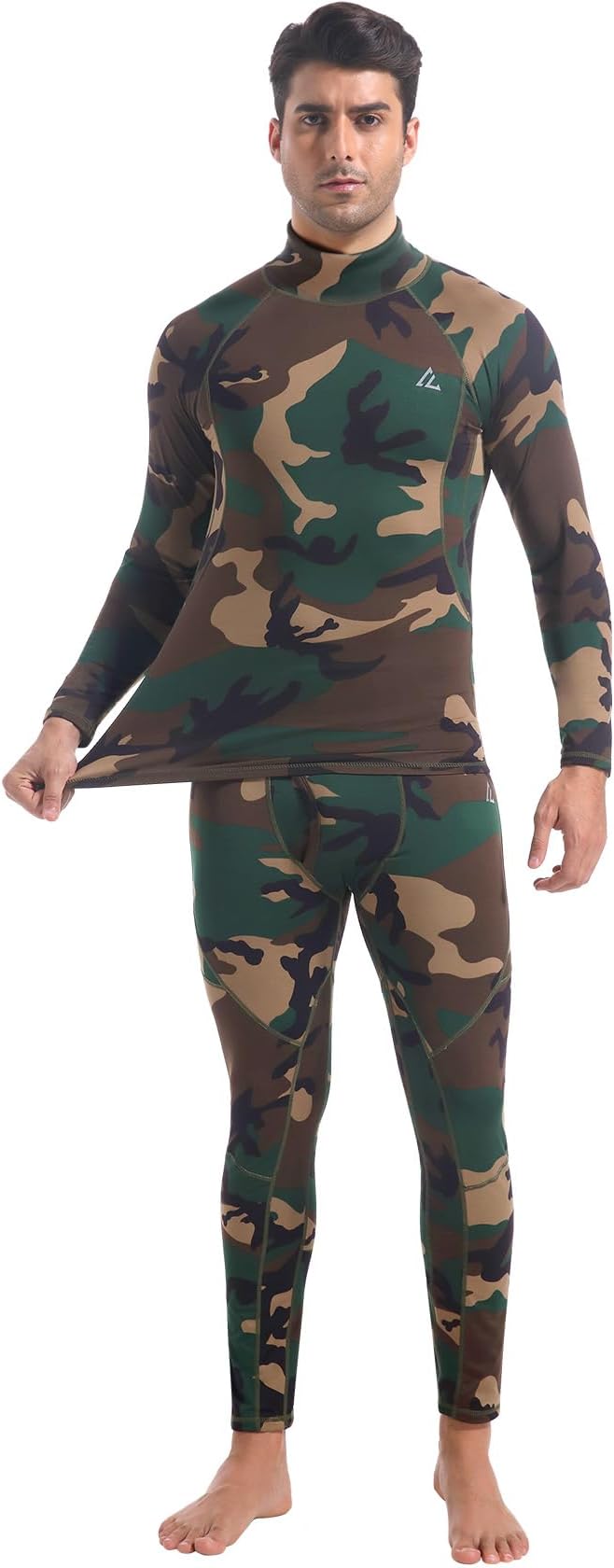 CL convallaria Mens Thermal Underwear Set with Fly Long Johns Base Layer Winter Hunting Gear Sport Top and Bottom