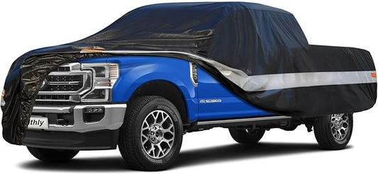 10 Layers Truck Cover Waterproof All Weather. Pickup Truck Cover Rain Snow UV Dust Protection. Length: 242-250 inches, Universal Fit for Ford F150 Chevy Silverado Dodge Ram 1500.