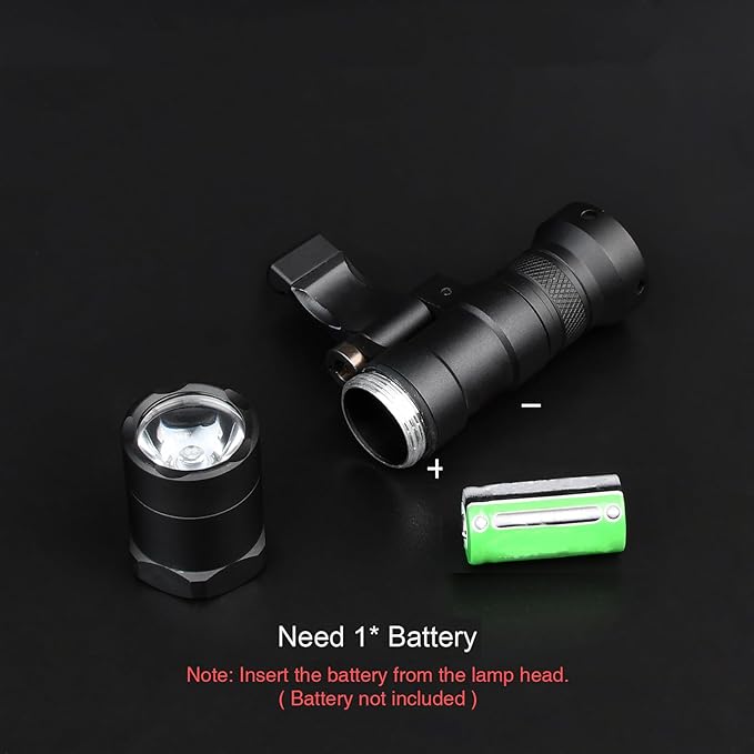 NOBUHIRO M300B 520 Lumens Tactical Flashlight, NO Logo Version with Replaceable Mounting Rotating Base for 20mm Picatinny & Mlok/Keymod Rail, with Remote Pressure & Push Button Switch