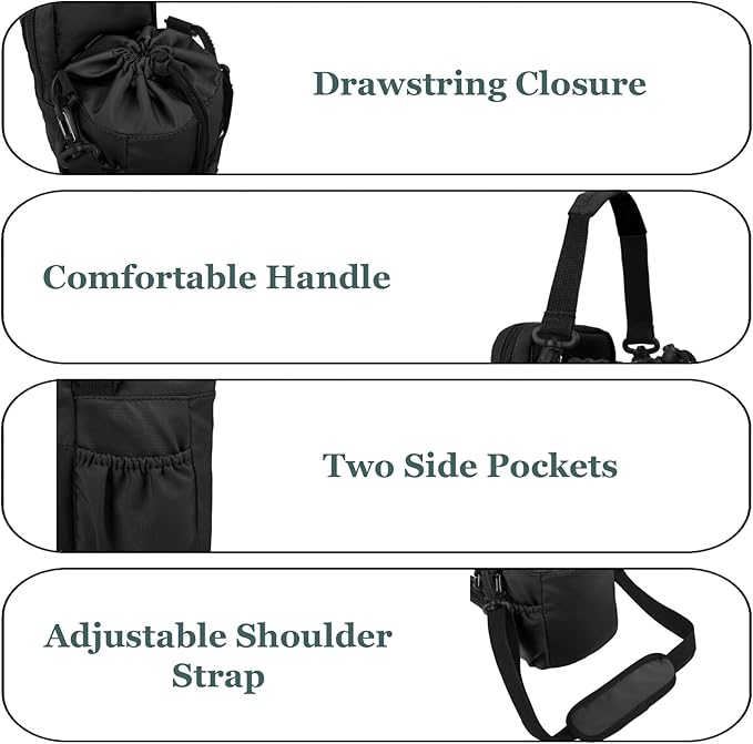 Water Bottle Holder with Strap, 32/40oz Insulation Water Bottle Carrier Bag with Phone Pocket, Water Bottle Sling Bag Crossbody Water Bottle Holder for Hiking Walking