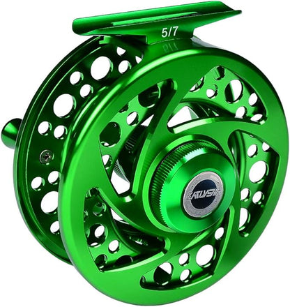 Fly Fishing Reel Fly Reels - Large Arbor CNC-Machined Aluminum Alloy Body Light Weight 5/7, 7/9, 9/10 wt (Black, Green, Silver/Blue, Gray-Green, Silver-Blue,Gunmetal,Ice Blue,Sapphire Blue)